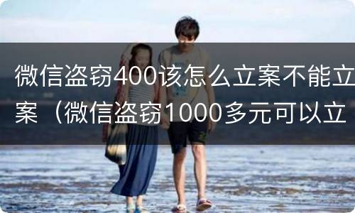 微信盗窃400该怎么立案不能立案（微信盗窃1000多元可以立案吗）