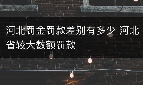 河北罚金罚款差别有多少 河北省较大数额罚款
