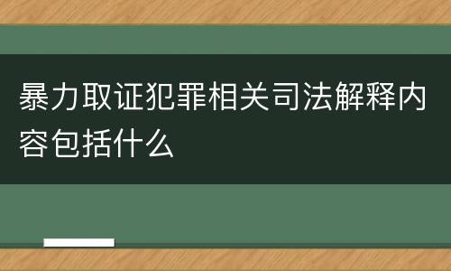 暴力取证犯罪相关司法解释内容包括什么