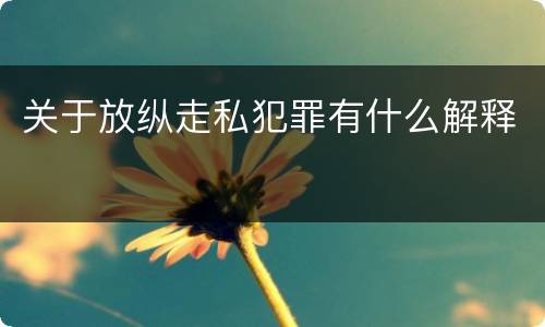 关于放纵走私犯罪有什么解释
