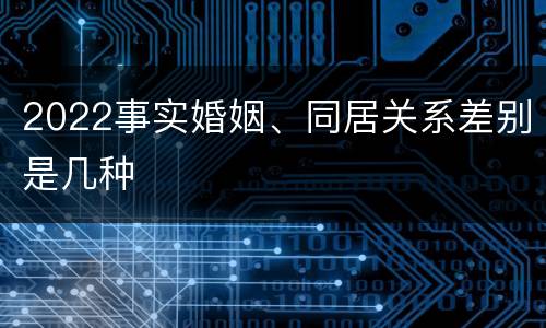 2022事实婚姻、同居关系差别是几种