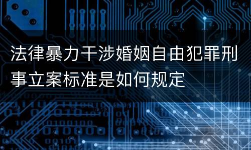 法律暴力干涉婚姻自由犯罪刑事立案标准是如何规定
