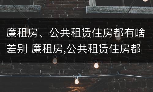 廉租房、公共租赁住房都有啥差别 廉租房,公共租赁住房都有啥差别吗