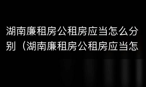 湖南廉租房公租房应当怎么分别（湖南廉租房公租房应当怎么分别购买）