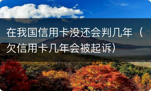 在我国信用卡没还会判几年（欠信用卡几年会被起诉）