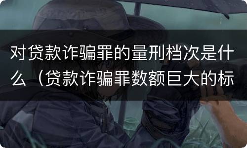 对贷款诈骗罪的量刑档次是什么（贷款诈骗罪数额巨大的标准是多少）