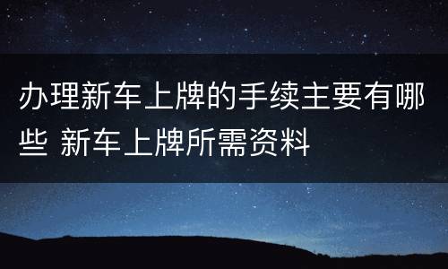 办理新车上牌的手续主要有哪些 新车上牌所需资料