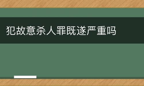 犯故意杀人罪既遂严重吗