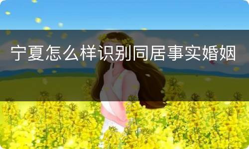 宁夏怎么样识别同居事实婚姻