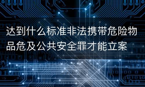 达到什么标准非法携带危险物品危及公共安全罪才能立案