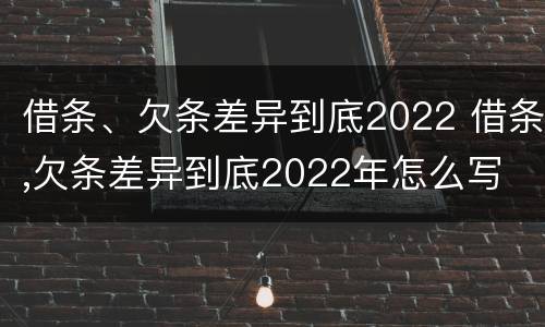 借条、欠条差异到底2022 借条,欠条差异到底2022年怎么写