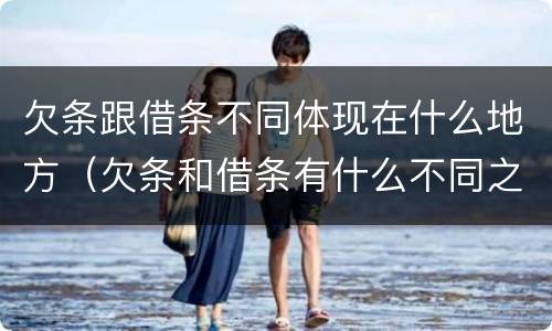 欠条跟借条不同体现在什么地方（欠条和借条有什么不同之处）