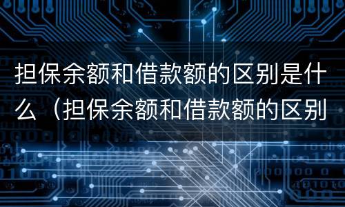 担保余额和借款额的区别是什么（担保余额和借款额的区别是什么意思）
