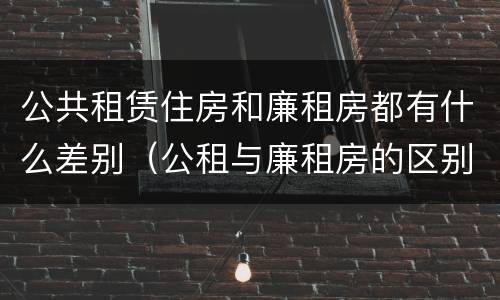 公共租赁住房和廉租房都有什么差别（公租与廉租房的区别是什么）