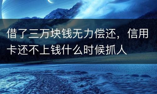 借了三万块钱无力偿还，信用卡还不上钱什么时候抓人