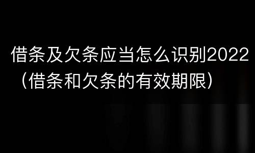 借条及欠条应当怎么识别2022（借条和欠条的有效期限）
