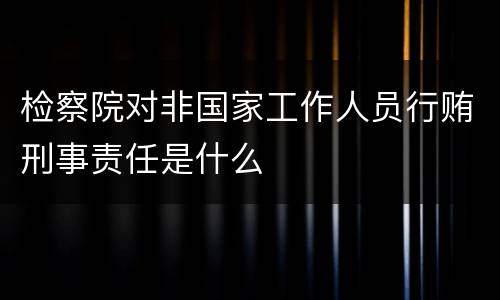 检察院对非国家工作人员行贿刑事责任是什么