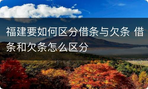 福建要如何区分借条与欠条 借条和欠条怎么区分