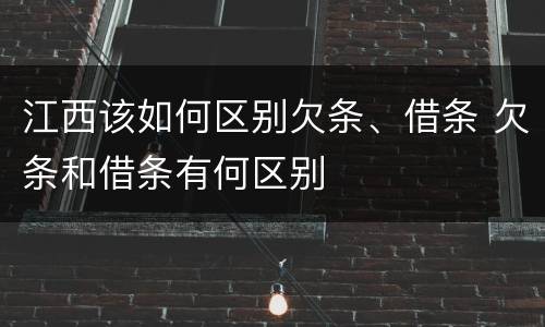江西该如何区别欠条、借条 欠条和借条有何区别