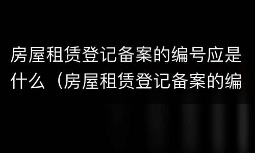房屋租赁登记备案的编号应是什么（房屋租赁登记备案的编号应是什么号）