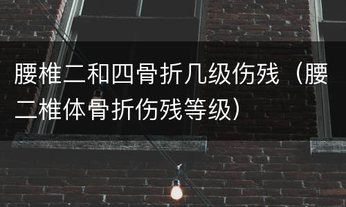 腰椎二和四骨折几级伤残（腰二椎体骨折伤残等级）
