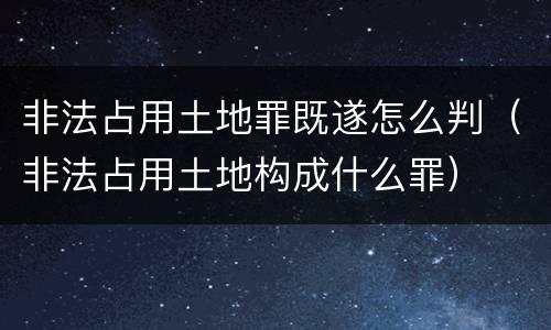 非法占用土地罪既遂怎么判（非法占用土地构成什么罪）