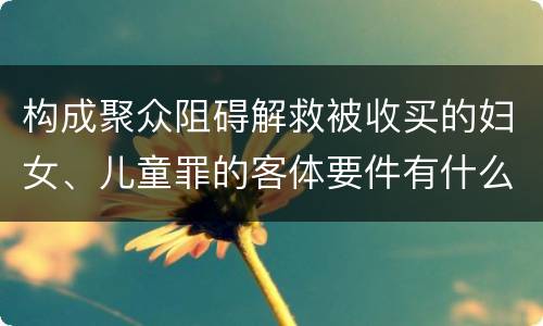 构成聚众阻碍解救被收买的妇女、儿童罪的客体要件有什么