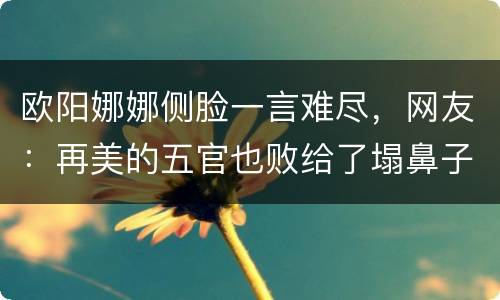 欧阳娜娜侧脸一言难尽，网友：再美的五官也败给了塌鼻子