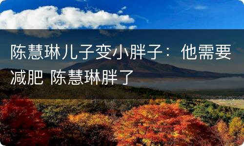 陈慧琳儿子变小胖子：他需要减肥 陈慧琳胖了