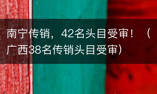 南宁传销，42名头目受审！（广西38名传销头目受审）