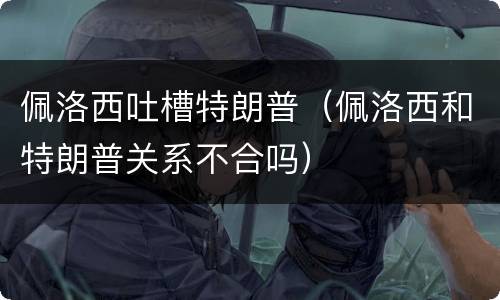 佩洛西吐槽特朗普（佩洛西和特朗普关系不合吗）