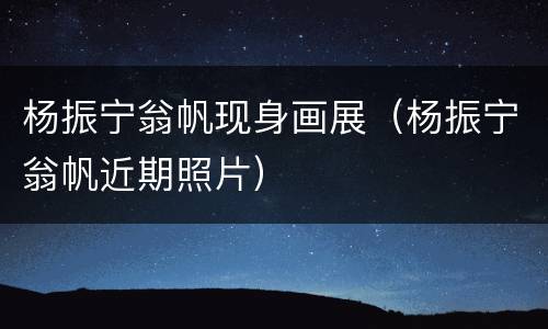 杨振宁翁帆现身画展（杨振宁翁帆近期照片）