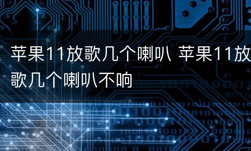 苹果11放歌几个喇叭 苹果11放歌几个喇叭不响