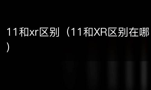 11和xr区别（11和XR区别在哪）