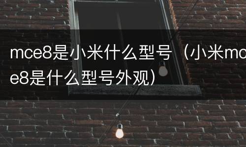mce8是小米什么型号（小米mce8是什么型号外观）