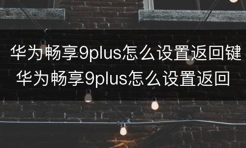 华为畅享9plus怎么设置返回键 华为畅享9plus怎么设置返回键在屏幕上