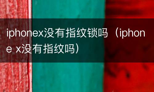 iphonex没有指纹锁吗（iphone x没有指纹吗）