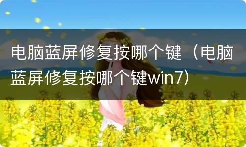 电脑蓝屏修复按哪个键（电脑蓝屏修复按哪个键win7）