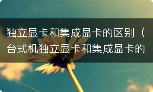 独立显卡和集成显卡的区别（台式机独立显卡和集成显卡的区别）