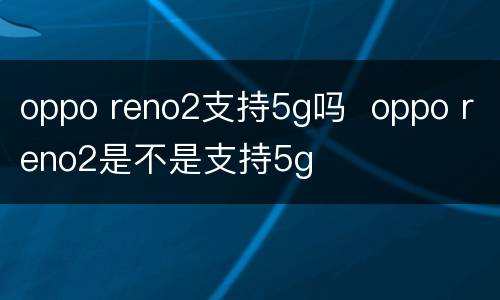 oppo reno2支持5g吗  oppo reno2是不是支持5g