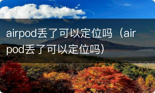 airpod丢了可以定位吗（air pod丢了可以定位吗）