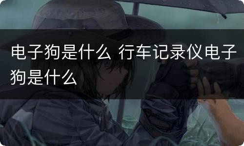 电子狗是什么 行车记录仪电子狗是什么