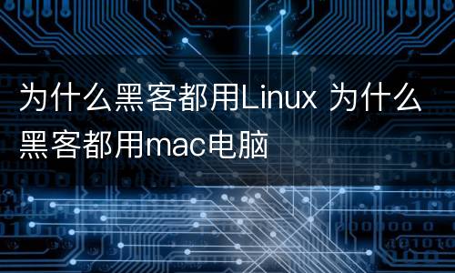 为什么黑客都用Linux 为什么黑客都用mac电脑