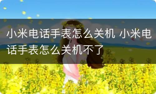 小米电话手表怎么关机 小米电话手表怎么关机不了