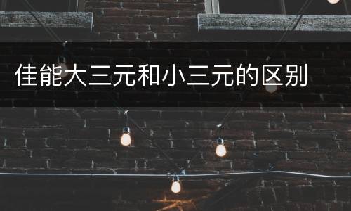 佳能大三元和小三元的区别