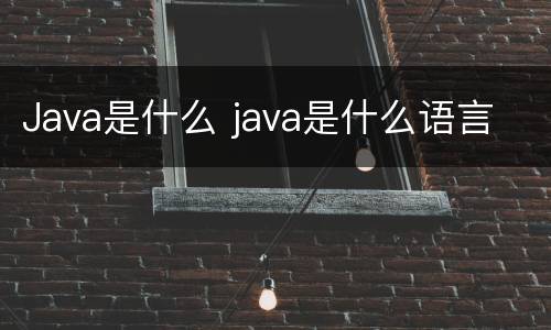 Java是什么 java是什么语言