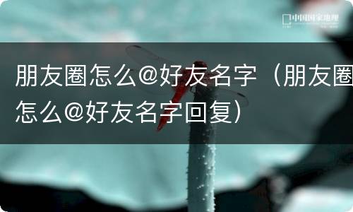 朋友圈怎么@好友名字（朋友圈怎么@好友名字回复）