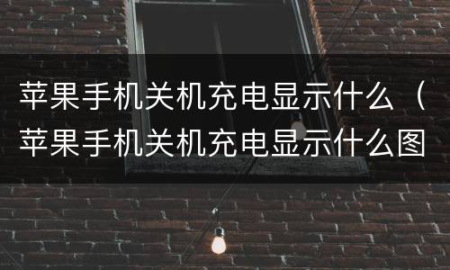 苹果手机关机充电显示什么（苹果手机关机充电显示什么图片为什么老灭）