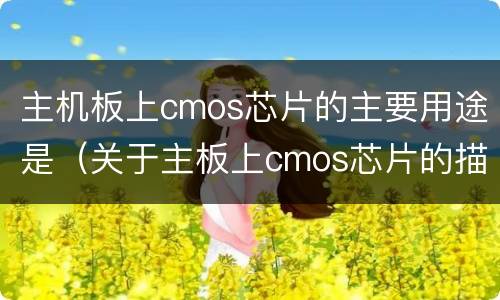 主机板上cmos芯片的主要用途是（关于主板上cmos芯片的描述正确的是）