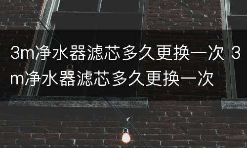 3m净水器滤芯多久更换一次 3m净水器滤芯多久更换一次